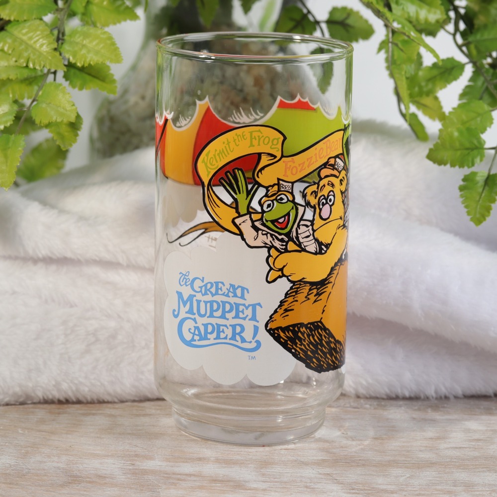 Vintage 1981 McDonalds The Great Muppet Caper Glass Kermit Fozzie Gonzo 1980s